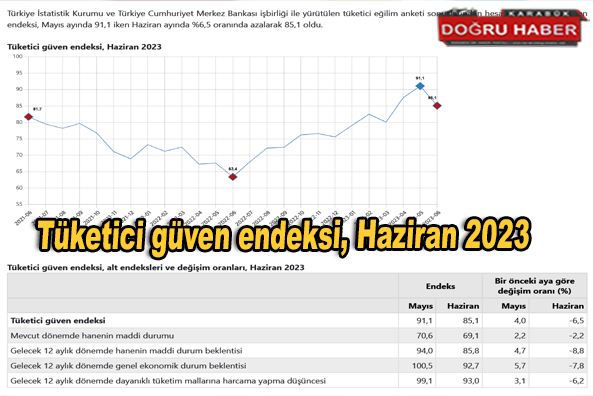 Tüketici güven endeksi, Haziran 2023