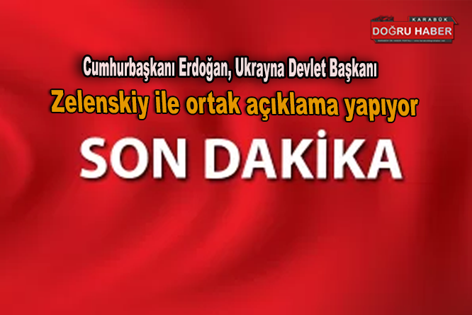 Cumhurbaşkanı Erdoğan, Ukrayna Devlet Başkanı Zelenskiy ile ortak açıklama yapıyor