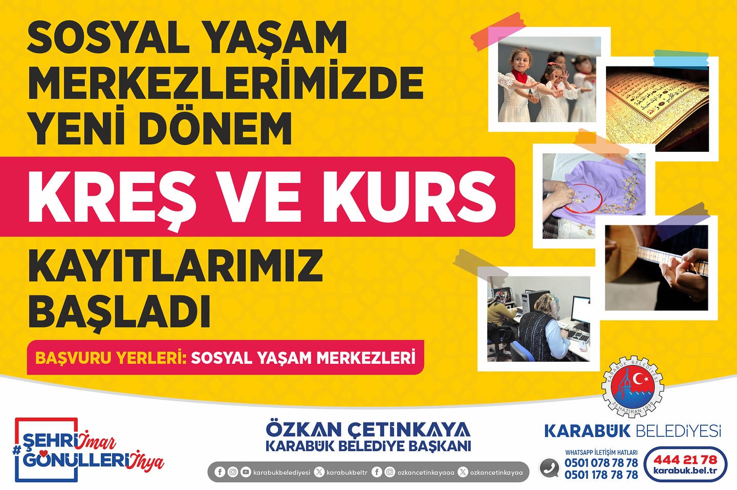 Karabük Belediyesi Ücretsiz Kreş ve Kurs Kayıtları Başladı!