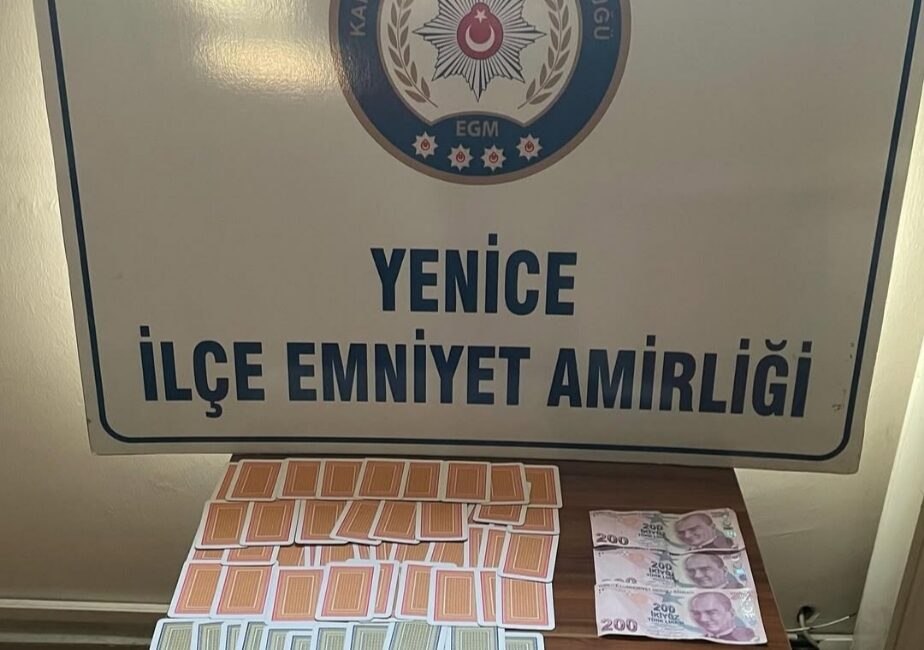 Karabük’ün Yenice ilçesinde bir iş yerinde kumar oynandığı ihbarı üzerine