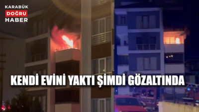Karabük’te sabaha karşı bir apartmanın 4. katındaki dairede çıkan yangın