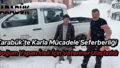 Karabük'te sabah saatlerinden itibaren etkili olan kar yağışı hayatı olumsuz
