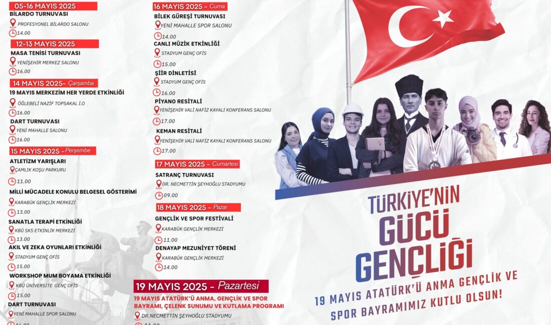 Karabük’te 19 Mayıs Atatürk’ü Anma, Gençlik ve Spor Bayramı kapsamında