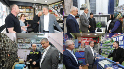 Karabük Valisi Mustafa Yavuz, Kemal Güneş Caddesi’nde faaliyet gösteren esnafları