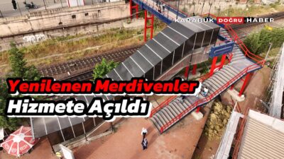 Karabük Belediyesi tarafından şehir merkezinde bulunan yürüyen merdivenlerde başlatılan yenileme
