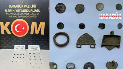 Karabük’ün Eskipazar ilçesinde gerçekleştirilen tarihi eser kaçakçılığı operasyonunda 12 adet