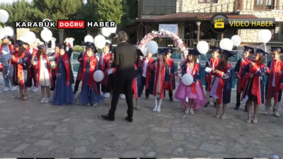 Karabük Şirinevler Şehit Ercan Hırçın İlkokulu 4/C sınıfı öğrencileri, mezuniyet