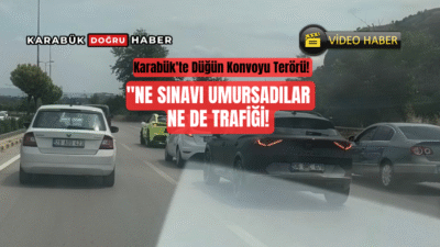 Karabük’te bir düğün konvoyu, üniversite sınavı sırasında hem trafikte aksamalara