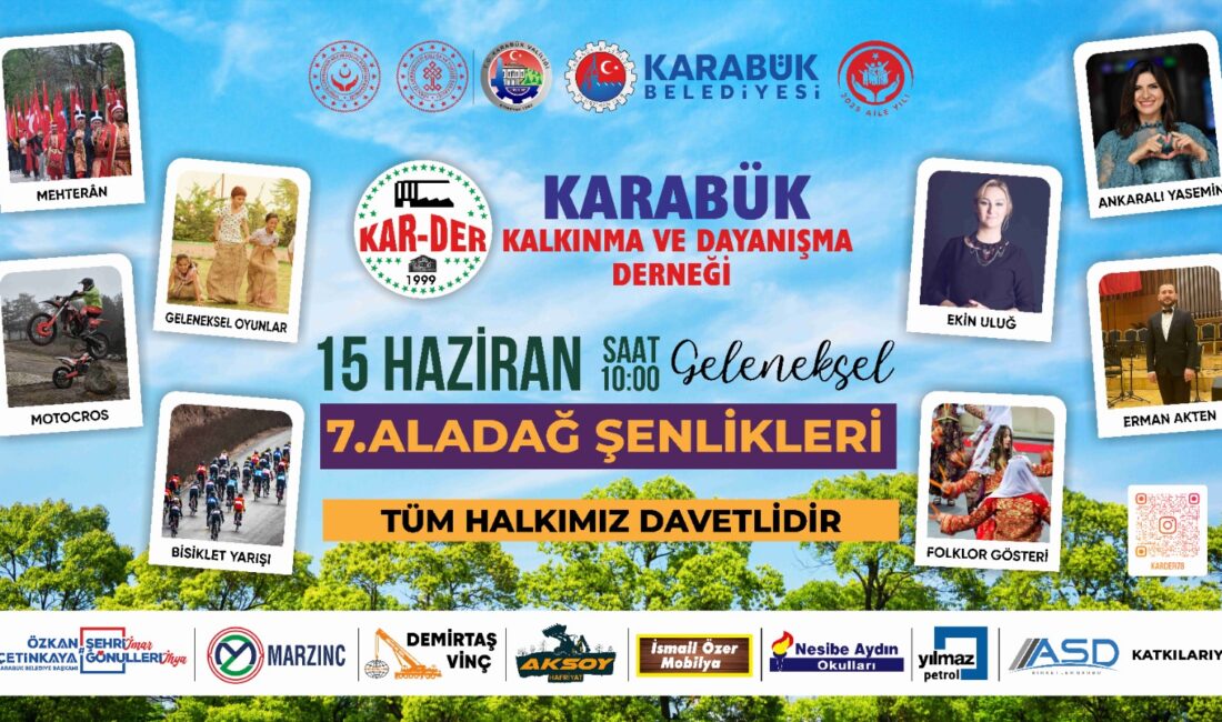 Karabüklüler, 15 Haziran Pazar günü Aladağ Mesire Alanı’nda düzenlenecek büyük