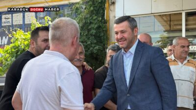 Karabük Belediye Başkanı Özkan Çetinkaya, Antepoğlu Sanayi Sitesi’nde esnafla bir