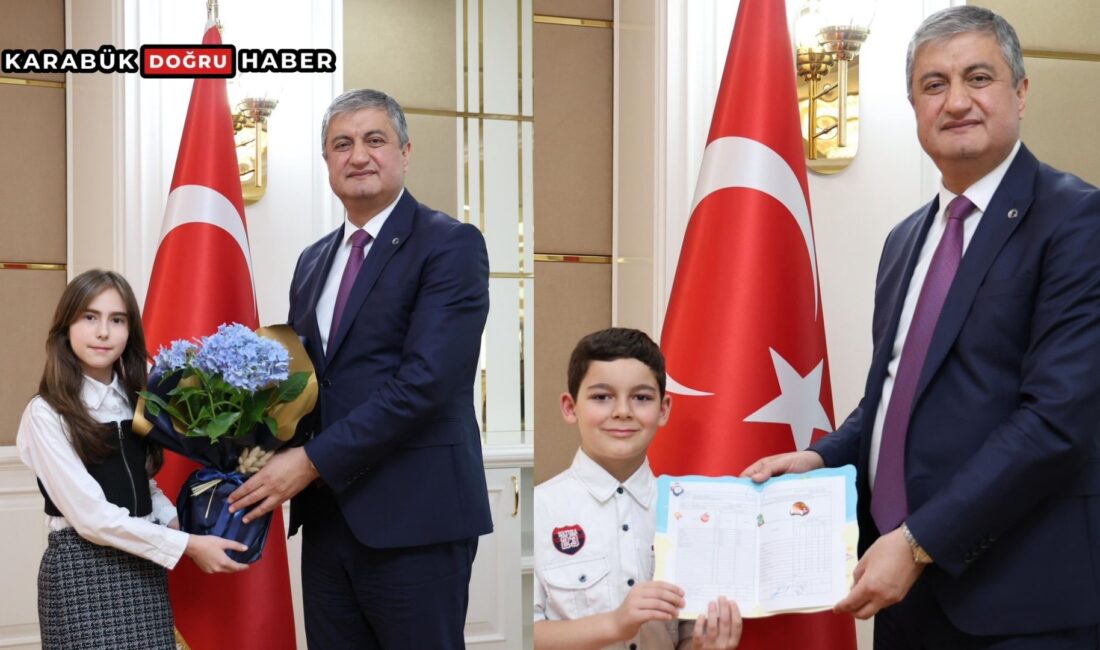 Karabük Valisi Mustafa Yavuz, geleceğin teminatı çocukları makamında ağırladı. Fevzi