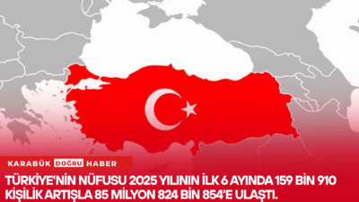 Türkiye’nin toplam nüfusu 2025 yılının ilk altı ayında 159 bin