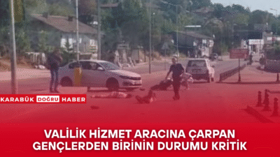 Karabük’te sabah saatlerinde meydana gelen trafik kazasında, valilik hizmet aracına