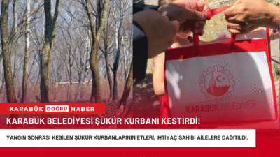Yangının can kaybı olmadan atlatılmasının ardından kesilen kurbanların etleri, ihtiyaç